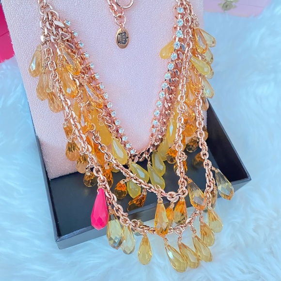 Juicy Couture Elegant Multi Layered Crystal Rhinestone Statement Necklace NIB - Picture 4 of 9